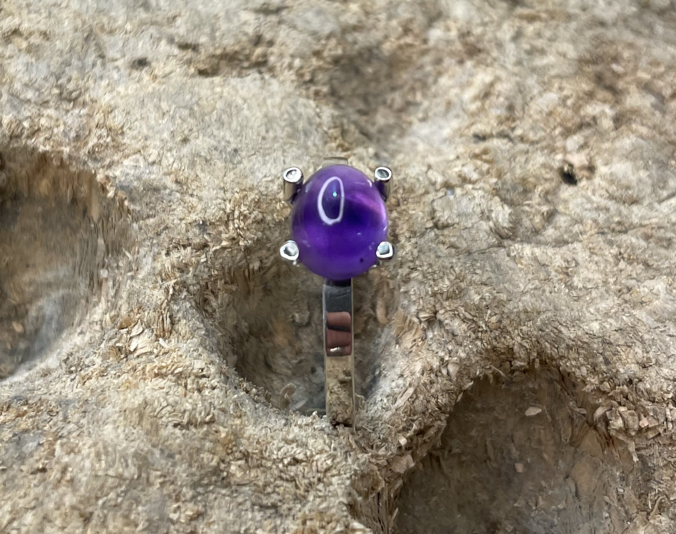 Ring Amethyst rund 