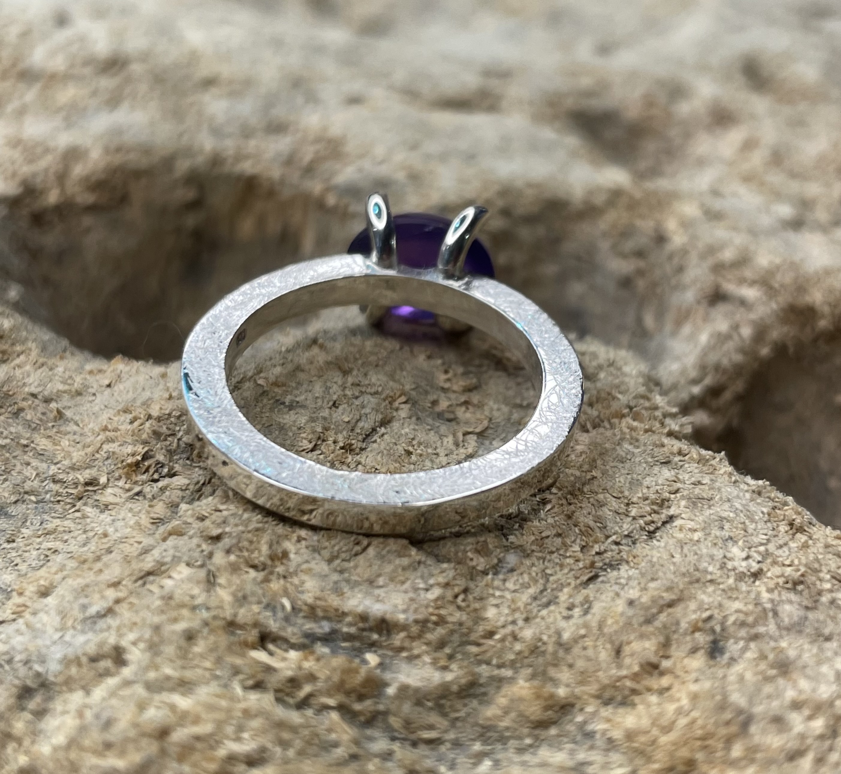 Ring Amethyst rund 